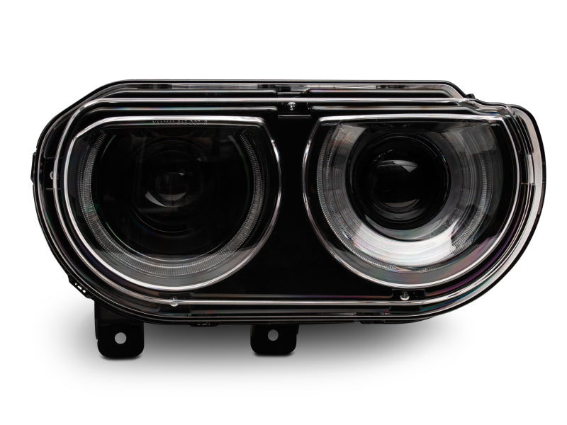 Raxiom 08-14 Dodge Challenger Halo Projctr Headlights w/Sequential Turn Signals-Blk Hsng(Clear Lens) - Raxiom CH3761
