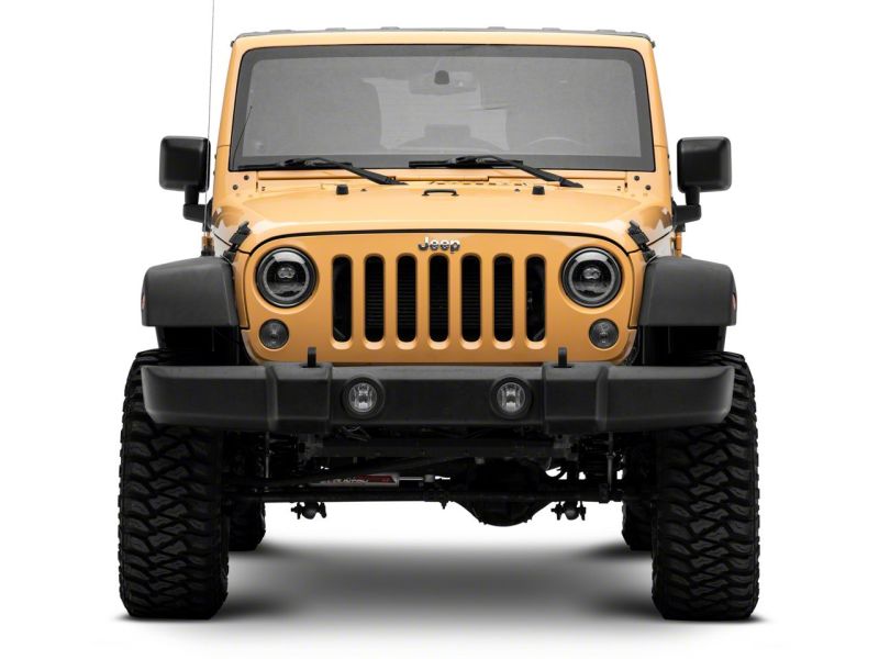 Raxiom 07-18 Jeep Wrangler JK Axial Series 7-In Dragon Eye LED Headlights- Blk Housing (Clear Lens) - Raxiom J167194