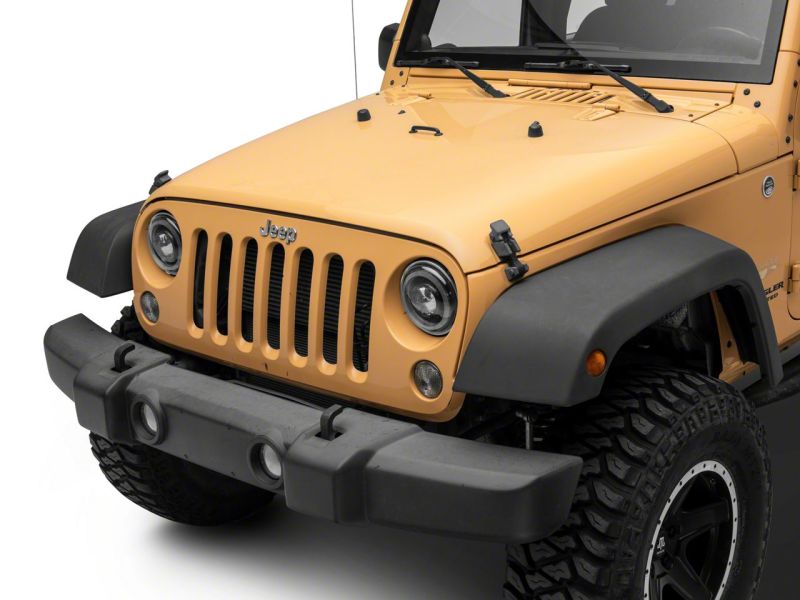 Raxiom 07-18 Jeep Wrangler JK Axial Series 7-In Dragon Eye LED Headlights- Blk Housing (Clear Lens) - Raxiom J167194