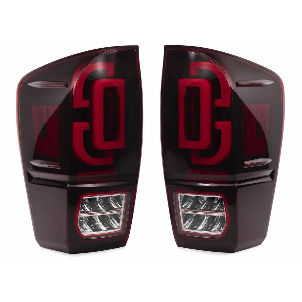 Raxiom 16-23 Toyota Tacoma XW Series Sequential LED Tail Lights- Black Housing- Red Lens - Raxiom TT30332