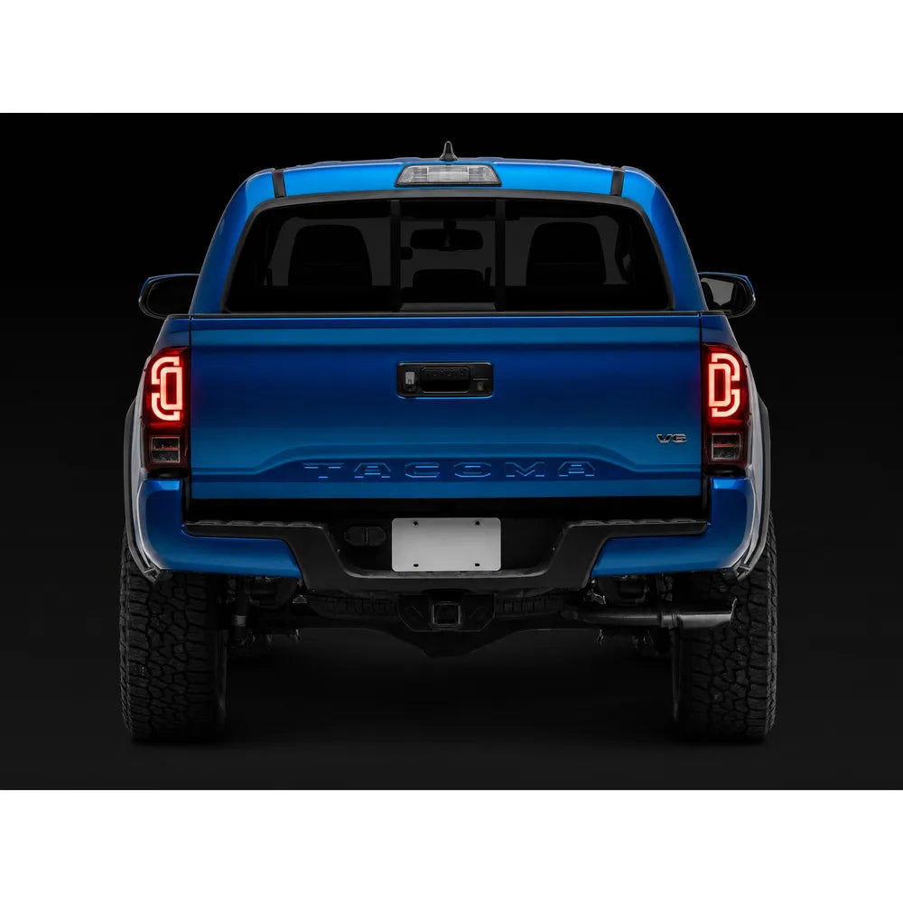 Raxiom 16-23 Toyota Tacoma XW Series Sequential LED Tail Lights- Black Housing- Red Lens - Raxiom TT30332