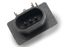 Load image into Gallery viewer, Close-up of the three pin factory style plug connector on the back of the Raxiom Super Duty headlight