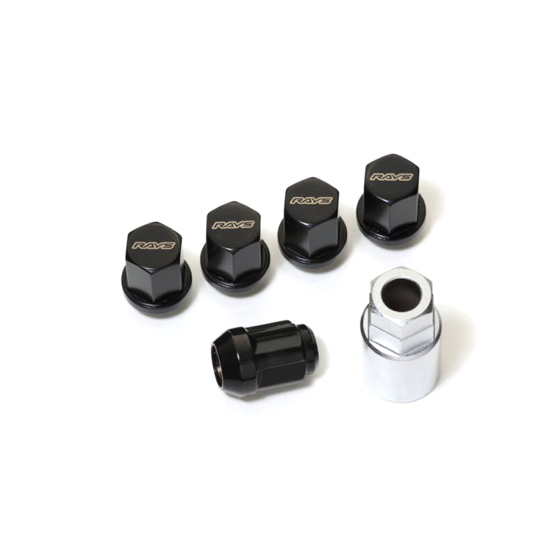 Rays 19 Hex Lock & Lug Nut Set M14 x 1.5 - Black - Rays W191415B