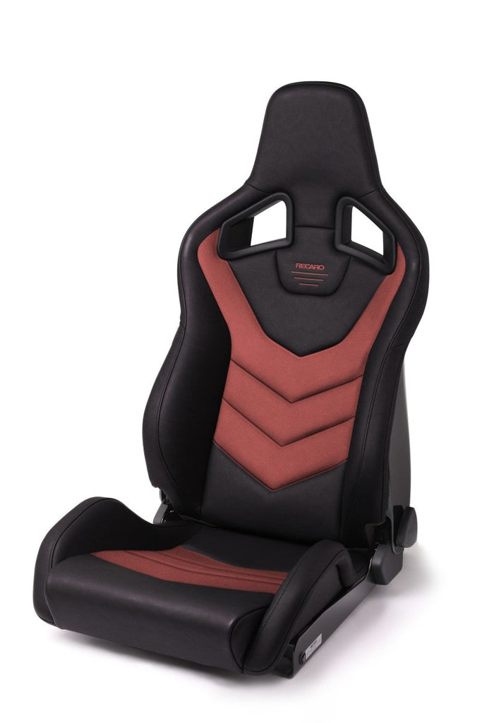 Recaro Sportster GT Driver Seat - Black Vinyl/Red Suede - Black Ops Auto Works