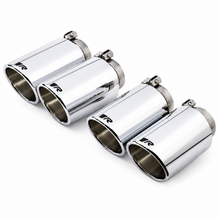 Load image into Gallery viewer, Remus 102mm angled chrome quad tip tail pipe set with rolled edge finish