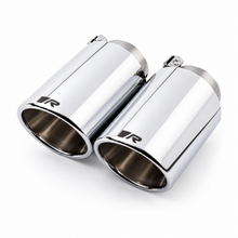 Load image into Gallery viewer, Remus 102mm angled chrome stainless steel tail pipe set with adjustable clamps