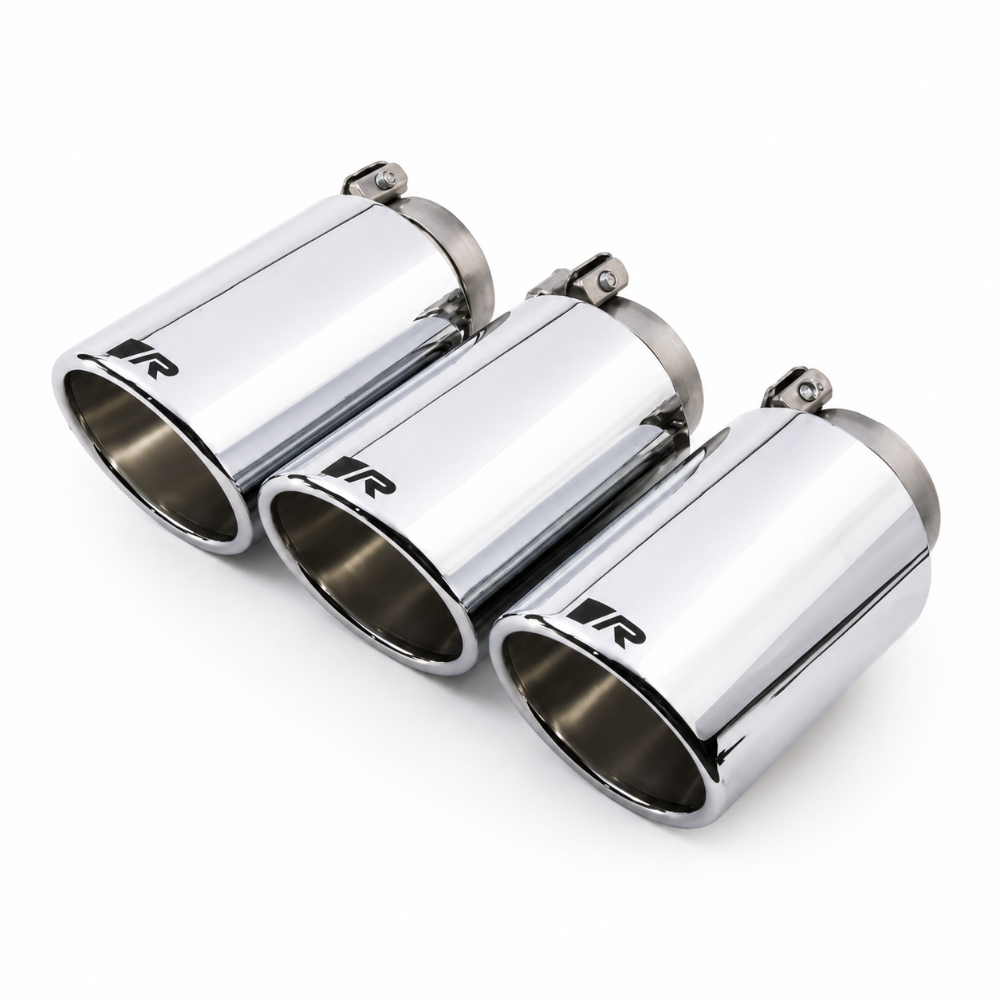 Remus 102mm angled chrome triple tip tail pipe set for 2018 Honda Civic Type-R FK8