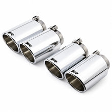 Load image into Gallery viewer, Remus Stainless Steel 102mm Angled Rolled Edge Chrome Tail Pipe Set (Quad Tips) - REMUS part 0046 70SR