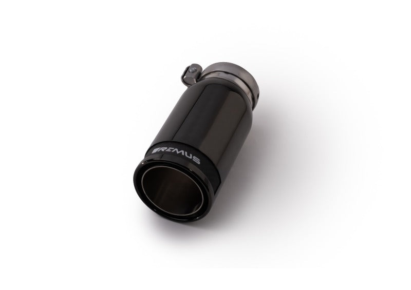 Remus Universal Sport Exhaust 84mm Blk Chrm Straight w/Carbon Insert & Adj Clamp Tail Pipe (Single) - Black Ops Auto Works