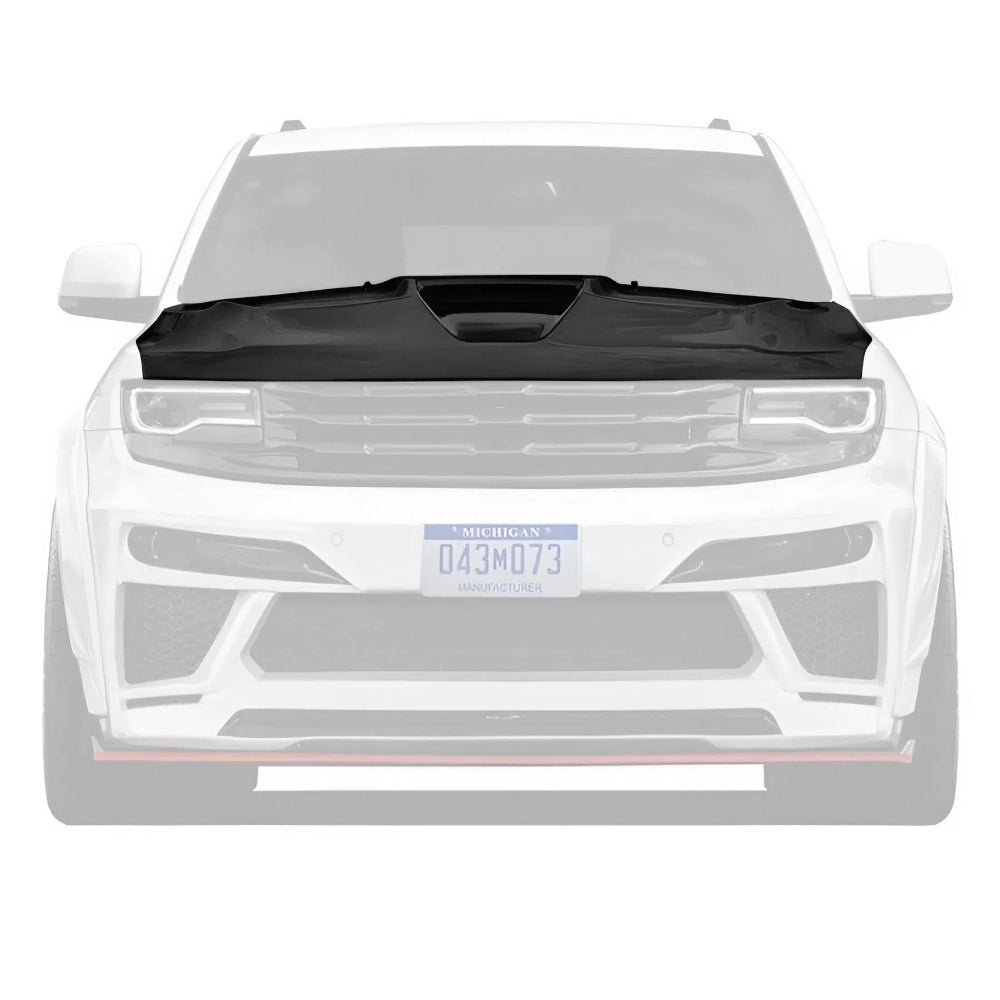 Front 3/4 angle of Renegade Design Hood installed on Jeep Grand Cherokee WK2