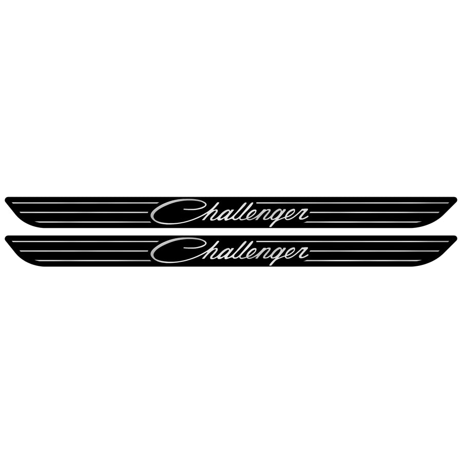 Retro Challenger Script door sill appliqué full view