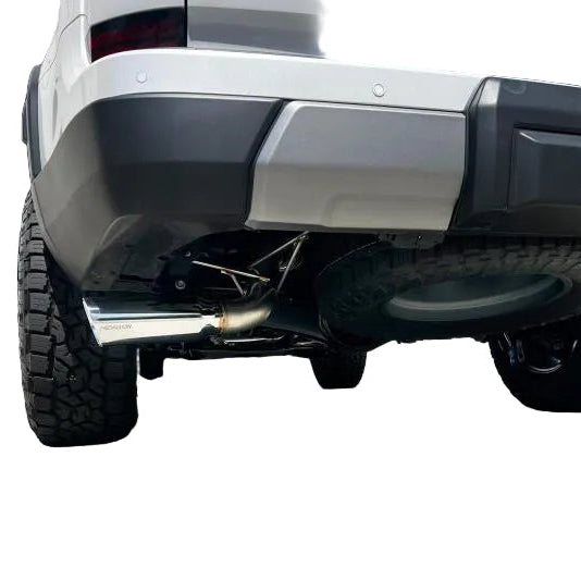 Revel Hart cat-back exhaust installed on 2025+ Lexus GX550 Trail Edition rear view