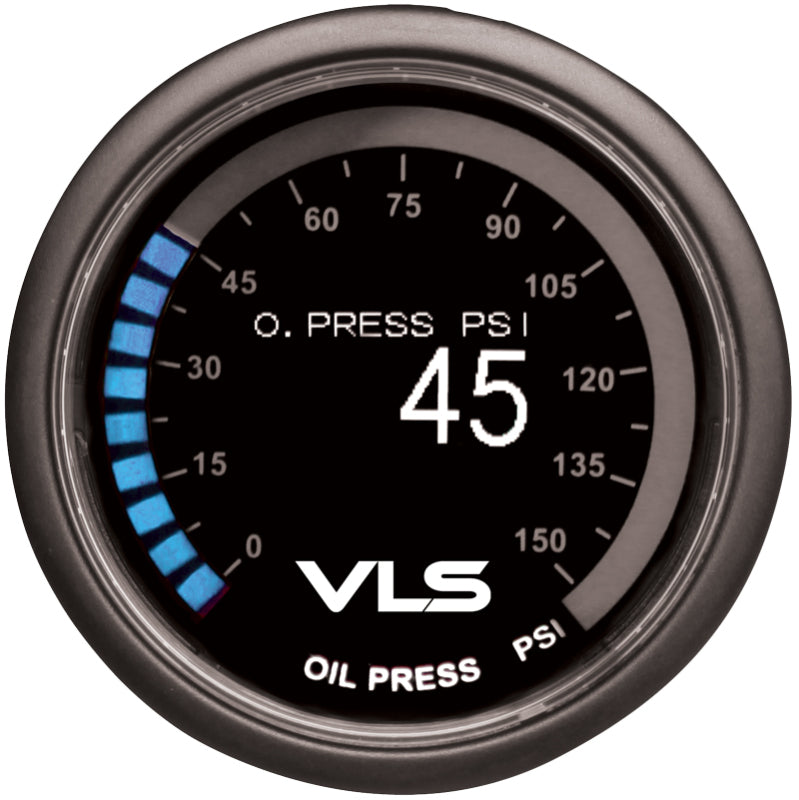 Revel VLS 52mm 0-150PSI Digital OLED Oil Pressure Gauge - Black Ops Auto Works
