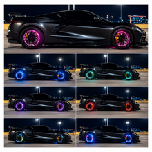 Load image into Gallery viewer, RGB Halo Kits Flow Series wheel ring lighting effects with color chasing modes