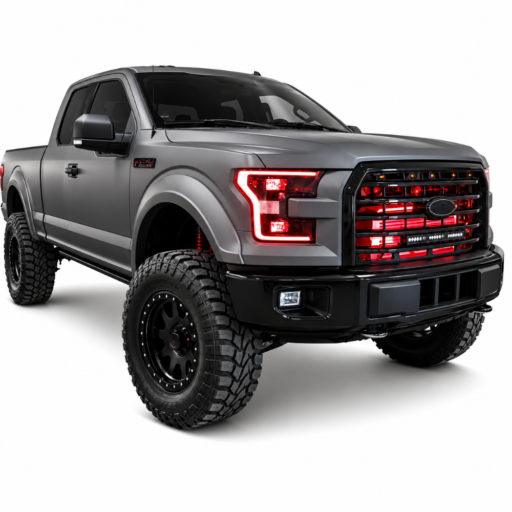 Ford F-150 multicolor Flow DRL boards with Bluetooth app control and handheld remote