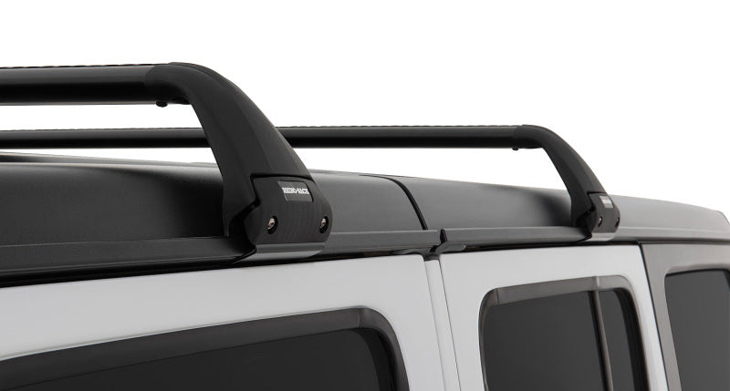Rhino-Rack 07-22 Jeep Wrangler JK/JL 4 Door Hard Top Vortex SG 2 Bar Roof Rack - Black - Black Ops Auto Works