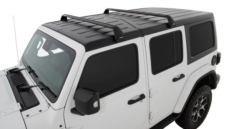Rhino-Rack 07-22 Jeep Wrangler JK/JL 4 Door Hard Top Vortex SG 2 Bar Roof Rack - Black - Black Ops Auto Works