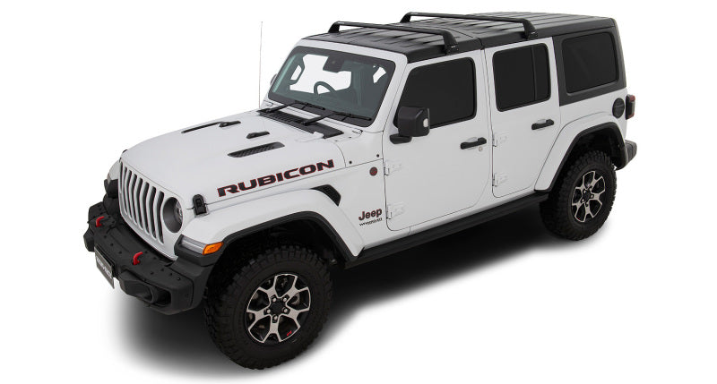 Rhino-Rack 07-22 Jeep Wrangler JK/JL 4 Door Hard Top Vortex SG 2 Bar Roof Rack - Black - Black Ops Auto Works