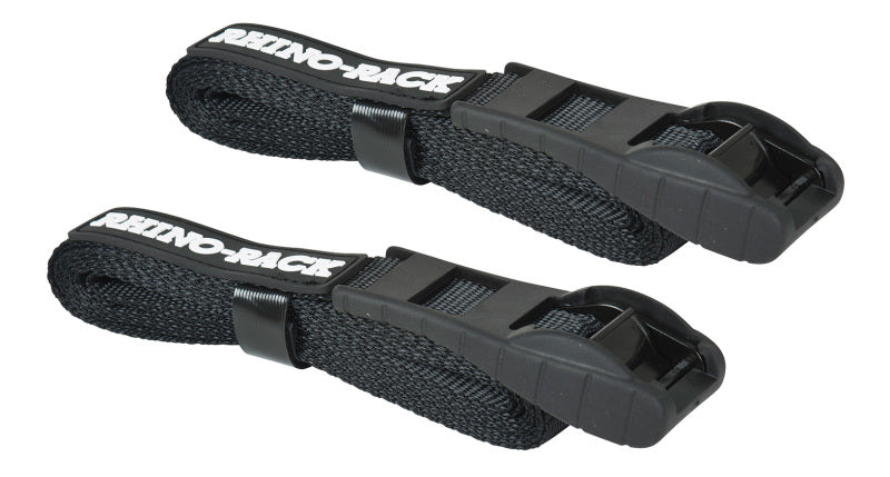 Rhino-Rack Rapid Tie Down Straps w/Buckle Protector - 3.5m/11.5ft - Pair - Black - Black Ops Auto Works