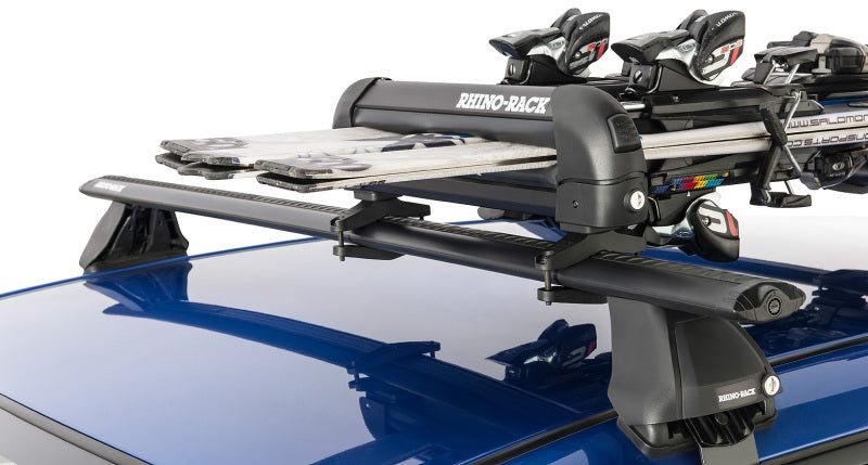 Rhino-Rack Universal Ski/Snowboard Carrier - Fits 3 Pairs of Skis or 2 Snowboards - Black - Black Ops Auto Works