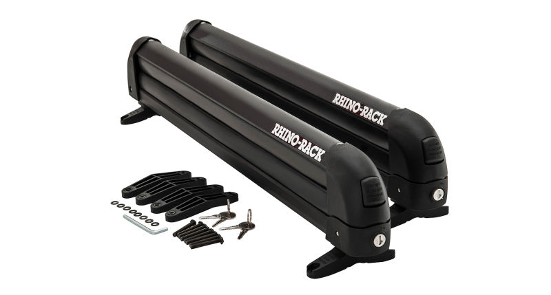 Rhino-Rack Universal Ski/Snowboard Carrier - Fits 4 Pairs of Skis or 2 Snowboards - Black - Black Ops Auto Works