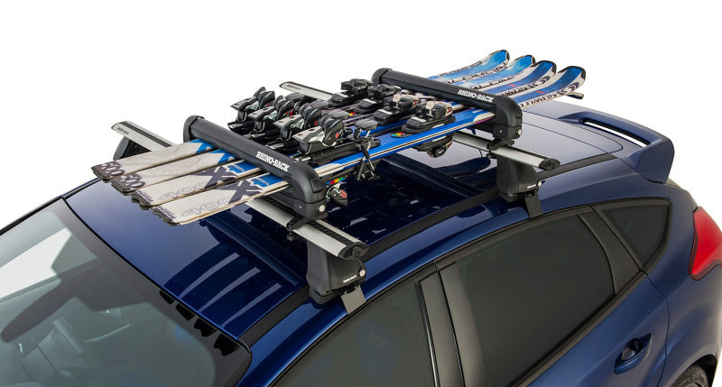 Rhino-Rack Universal Ski/Snowboard Carrier - Fits 4 Pairs of Skis or 2 Snowboards - Black - Black Ops Auto Works