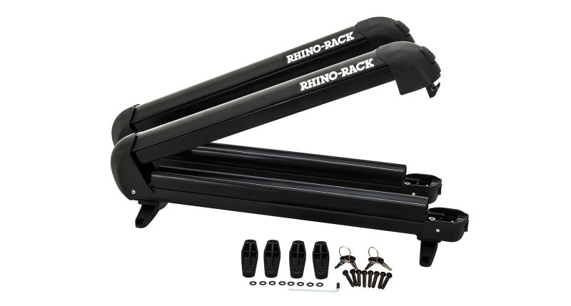 Rhino-Rack Universal Ski/Snowboard Carrier - Fits 4 Pairs of Skis or 2 Snowboards - Black - Black Ops Auto Works