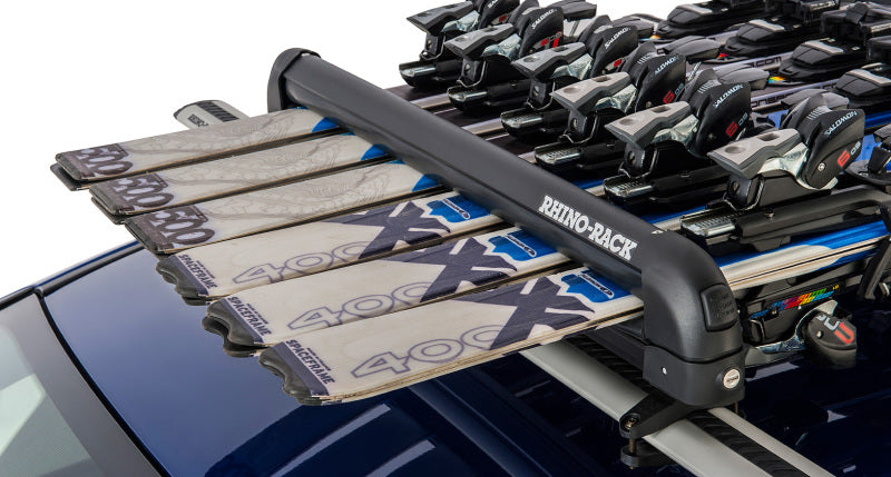 Rhino-Rack Universal Ski/Snowboard Carrier - Fits 6 Pairs of Skis or 4 Snowboards - Black - Black Ops Auto Works