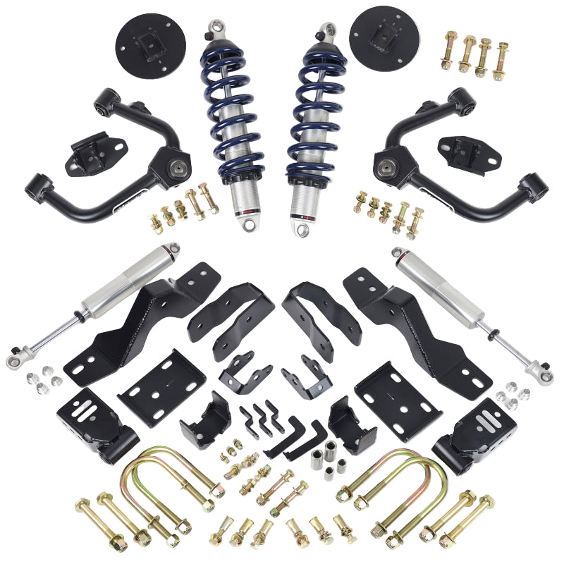 Ridetech lowering kit parts for 2019-2025 GM 1500 4WD Group B axle