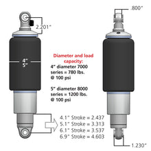 Load image into Gallery viewer, Ridetech HQ Series Rear ShockWaves 5in Travel 4in dia Rolling Sleeve .625 Bearing/.625 Bearing Ridetech RID21150701