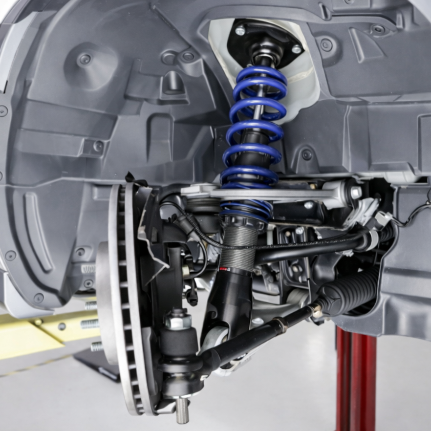 Sway bar installed on Mazda Miata front suspension