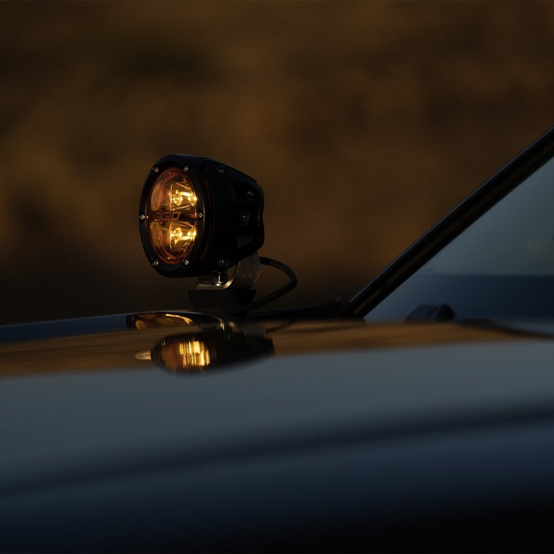 Rigid Industries 360-Series 4in Fog w/ Amber PRO Lens - White (Pair) - Black Ops Auto Works
