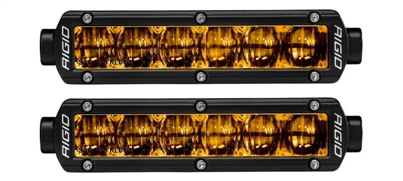 Rigid Industries 6in SR-Series Pro Dot / SAE Fog Lights (Pair) - Selective Yellow - Black Ops Auto Works