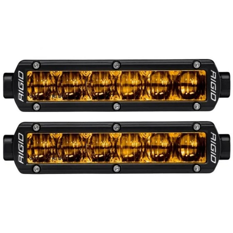 Rigid Industries 6in SR-Series Pro Dot / SAE Fog Lights (Pair) - Selective Yellow - Black Ops Auto Works