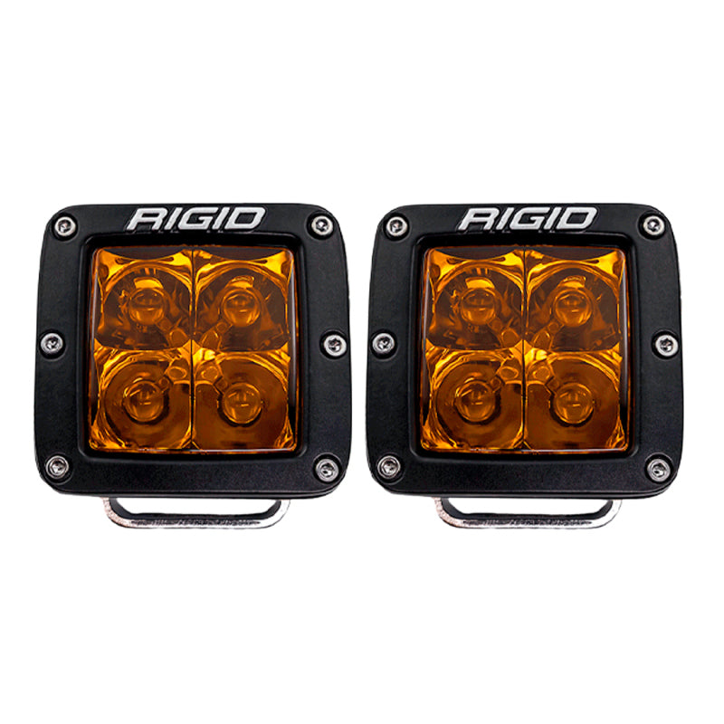 Rigid Industries D-Series Spot w/ Amber PRO Lens (Pair) - Black Ops Auto Works
