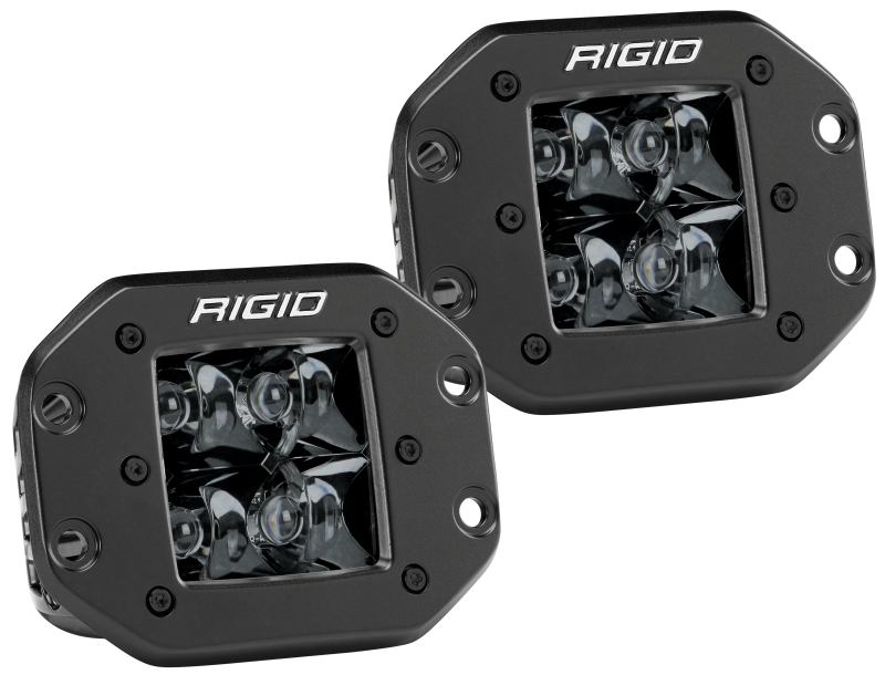 Rigid Industries D2 - Midnight Edition Flush Mount Spot Lights - Black Ops Auto Works