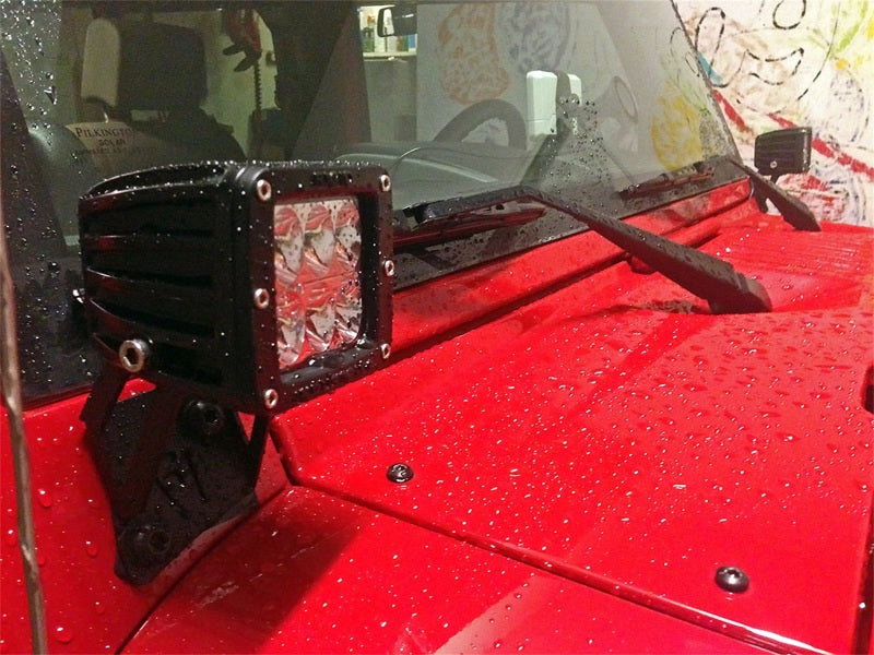 Rigid Industries Jeep JK - A-Pillar Mount Kit - Mounts set of Dually/D2 - Black Ops Auto Works