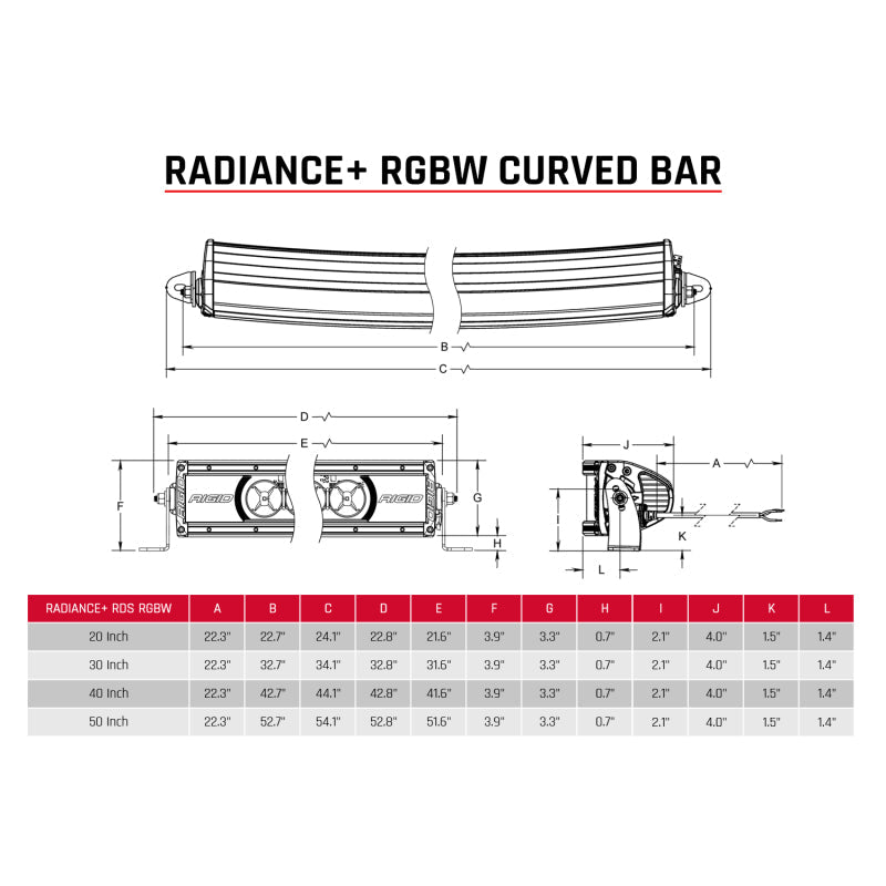 Rigid Industries Radiance+ Curved 40in. RGBW Light Bar - Black Ops Auto Works
