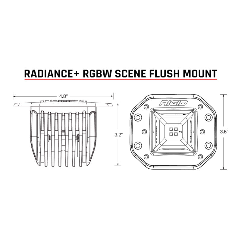 Rigid Industries Radiance+ Scene RGBW Flush Mount - Pair - Black Ops Auto Works