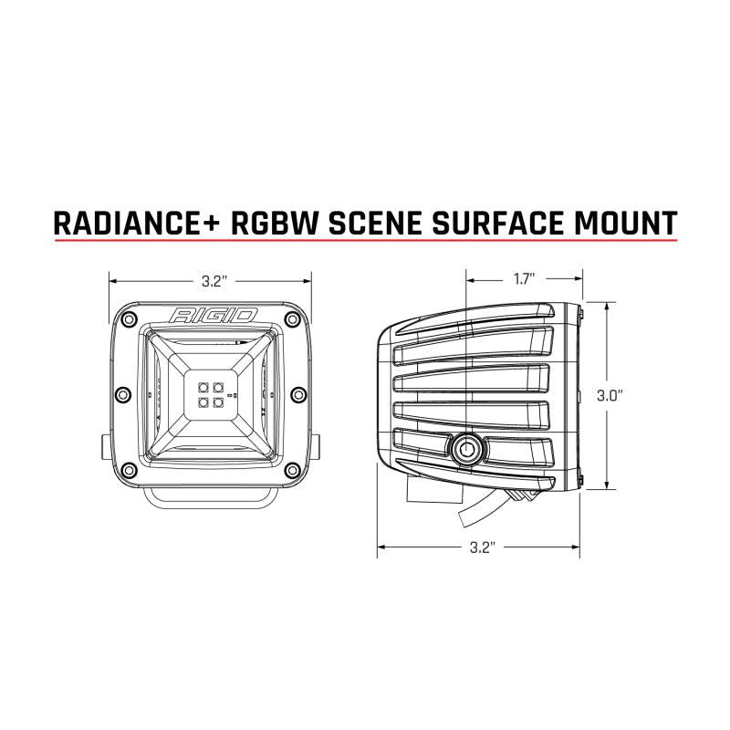 Rigid Industries Radiance+ Scene RGBW Surface Mount - Pair - Black Ops Auto Works