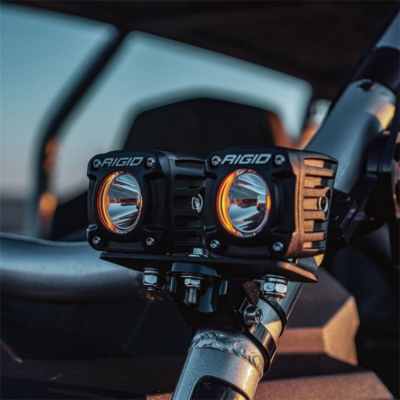 Rigid Industries Revolve Pod w/Amber Trim Ring - Pair - Black Ops Auto Works