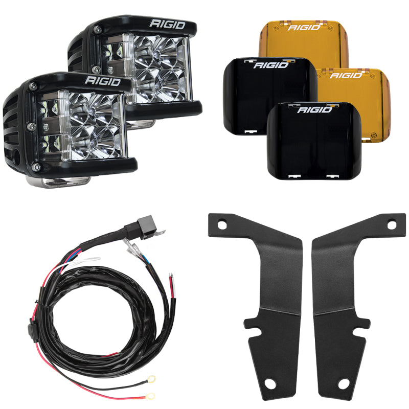 Rigid Industries 10-20 Toyota 4Runner A-Pillar Light Kit (Includes D-SS Flood) - Rigid Industries 46703