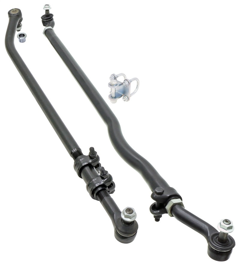RockJock JK Currectlync Steering Sys. w/Flipped Drag Link 1.65in Dia. Tie Rod 1.3in Dia. w/Hardware - Black Ops Auto Works