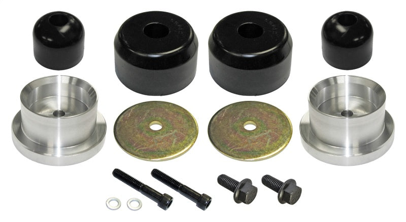 RockJock TJ/LJ Bump Stop Kit Rear w/ Polyurethane RockJock Bump Stops Aluminum Spacers Hardware - Black Ops Auto Works