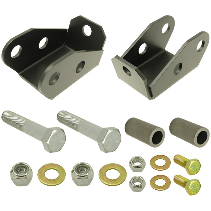 RockJock TJ/LJ Shock Mount Extensions Rear Lower w/ Hardware Pair - Black Ops Auto Works
