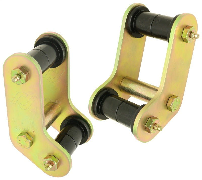 RockJock YJ Boomerang Leaf Spring Shackles Rear w/ Urethane Bushings HD Greasable Bolts Pair-Leaf Springs & Accessories-RockJock-810038150307-