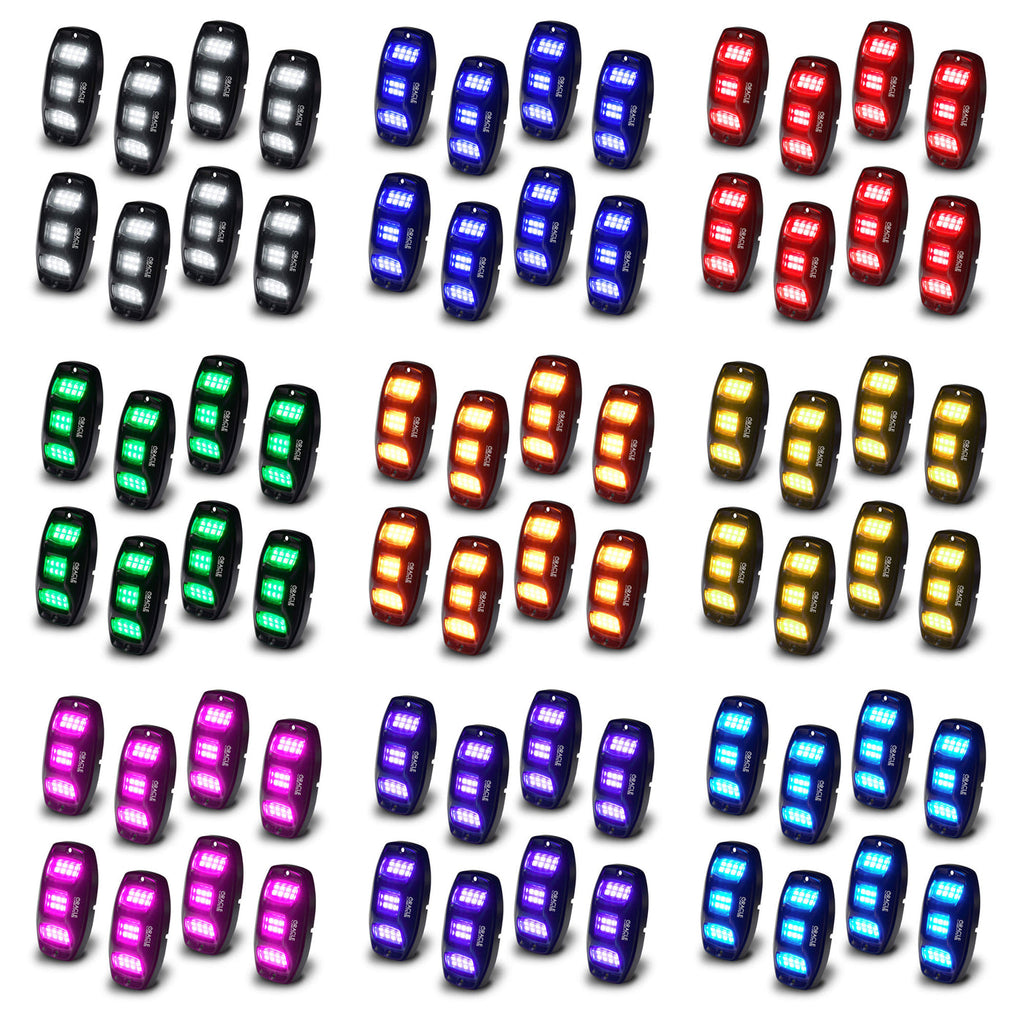 ORL5895-339-8-Oracle Underbody RGB+W Wheel Well Rock Light Kit - 8 PCS - Color SHIFT-Light Bars & Cubes-ORACLE Lighting