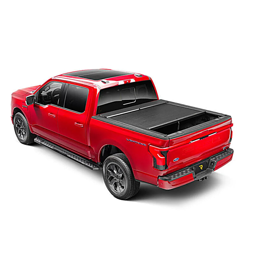 Roll-N-Lock 2021 Ford F-150 67.1in A-Series Retractable Tonneau Cover three-quarter rear view