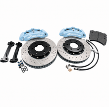 Load image into Gallery viewer, HDWranglerJK-328x28 Rotora HD Challenge Brake Kit Light Blue Drilled