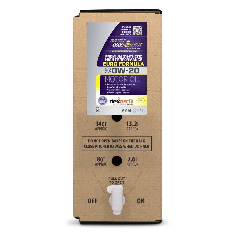 Royal Purple Euro 0W20 6-gallon bag-in-box full view